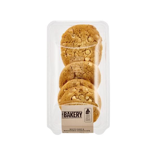 Coles White Chocolate & Macadamia Cookies | 6 Pack