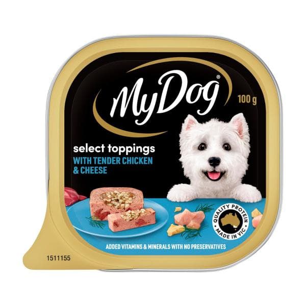 My Dog Adult Wet Dog Food Select Toppings with Tender Chicken & Cheese Tray | 100g