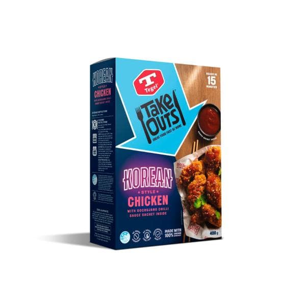 Tegel Takeouts Korean Style Frozen Chicken Chunks Ruffle With Sauce | 400GRAM