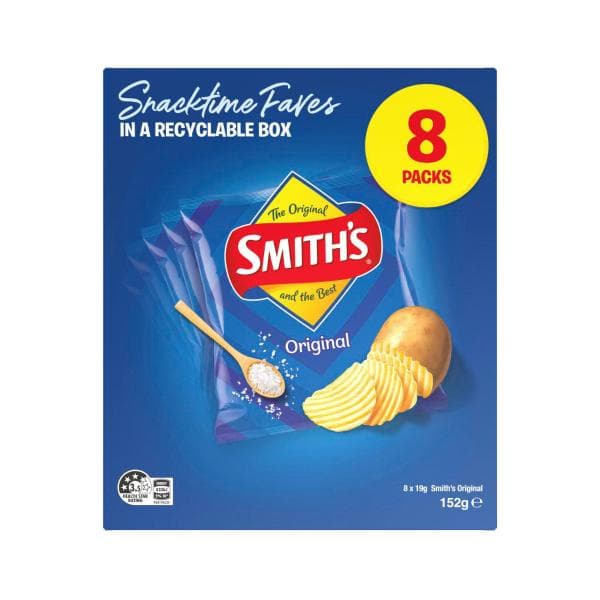 Smith's Potato Chip Lunchbox Multipack Original 8 Pack | 152g