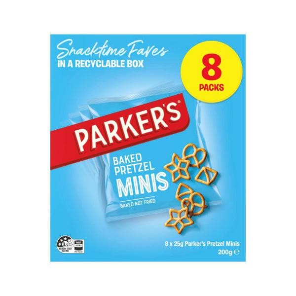 Parkers Pretzels Kids' Lunchbox Snacks Multipack Salted 8 Pack | 200g