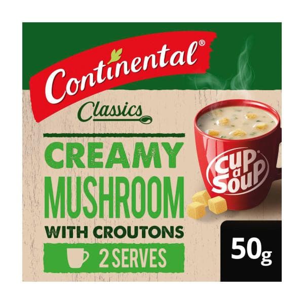 Continental Cup A Soup Creamy Mushroom With Croutons 2 Pack | 50g