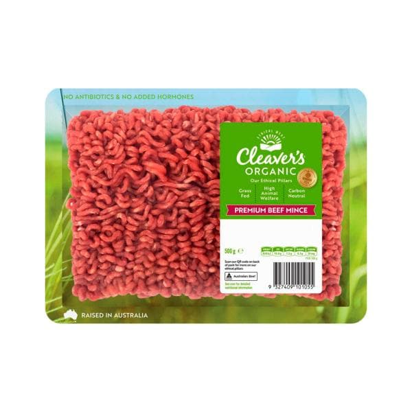 Cleaver's Organic Grass-Fed Premium Beef Mince | 500g