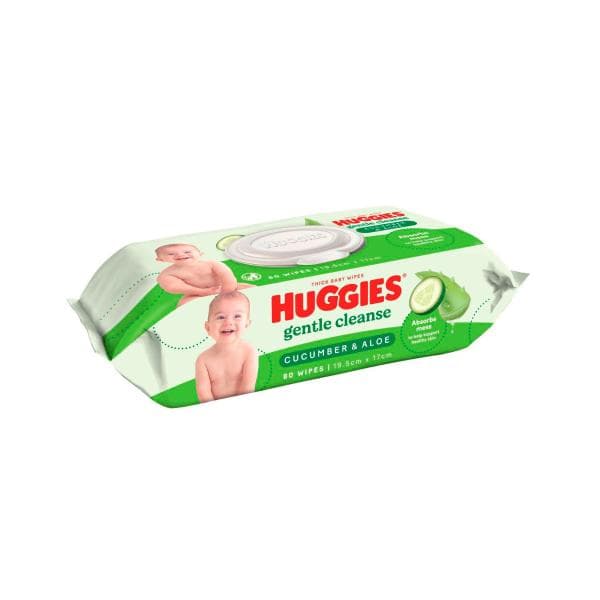 Huggies Lightly Fragranced Cucumber & Aloe Baby Wipes | 80 Pack