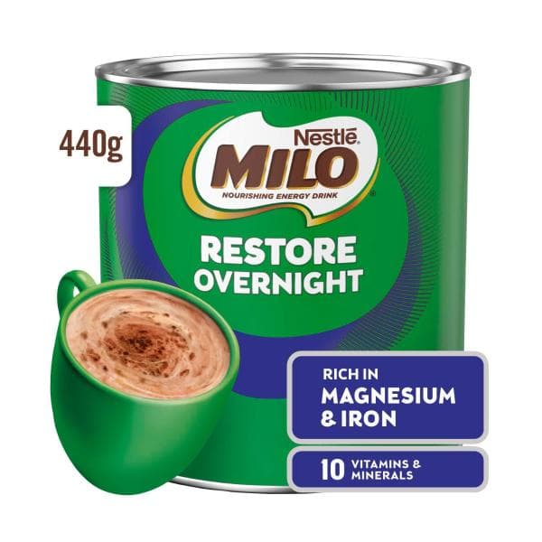 Milo Restore Overnight Chocolate Malt Powder Hot Drink | 440g