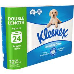 Kleenex Complete Clean Double Length Toilet Paper