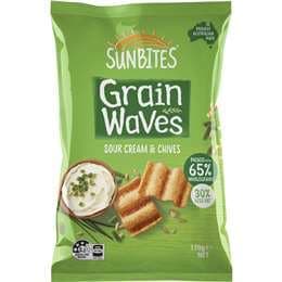 Sunbites Grain Waves Wholegrain Chips Sour Cream & Chives