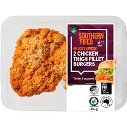 Woolworths Southern Fried Chicken Thigh Fillet Burgers