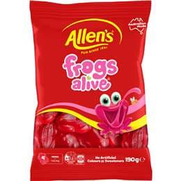 Allen's Frogs Alive Lollies Bag