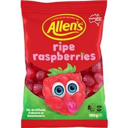 Allen's Ripe Raspberries Lollies Bag