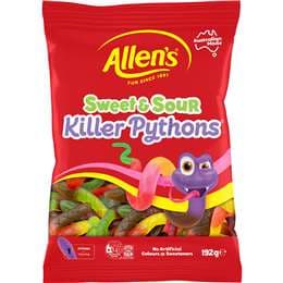 Allen's Sweet & Sour Killer Pythons Lollies