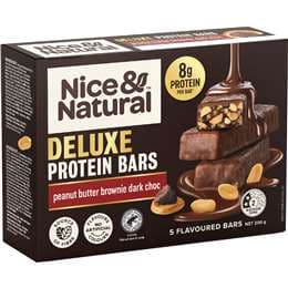 Nice & Natural Deluxe Protein Bars Peanut Butter Brownie Dark Choc