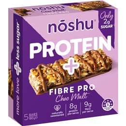 Noshu Protein Plus Fibre Pro Bars Choc Malt