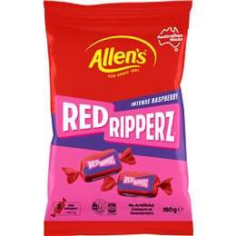 Allen's Red Ripperz Lollies Intense Raspberry