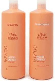 Wella Enrich Invigo Shampoo & Conditioner Duo Pack 1000ml Bundle with Bonus Comb by Carbon Combs