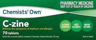 Chemists Own C-Zine 10mg 70 Tabs (Generic for ZYRTEC)
