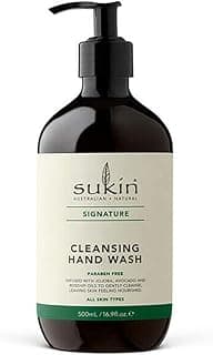 Sukin Signature Hand Wash 500mL, Natural Soap-Free Cleanser with Aloe Vera & Rosehip Oil, Gentle Non-Drying Formula, Aus