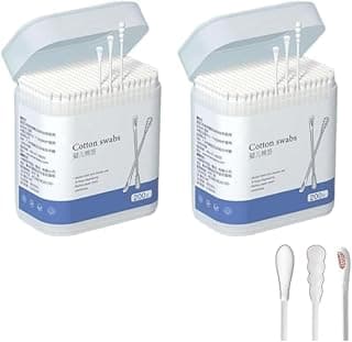 Baby Cotton Buds, 400pcs Premium Cotton Tips, Dual Head Cotton Swabs, 200pcs Ear Spoons and 200pcs Water Drop Tips Baby 