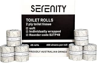 Serenity Toilet Paper, 2 Ply, 48 Rolls, 400 Sheets per Roll, Individually Wrapped