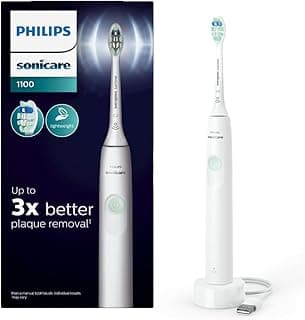 Philips Sonicare 1100 Series Sonic Electric Toothbrush with 31,000 Brush Strokes per Minute, QuadPacer & Smartimer, 14-D