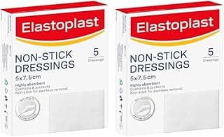 Elastoplast Non-Stick Wound Dressings 5 x 7.5 cm (10 Pack) | Highly Absorbent | Non-Stick Wound Care | Gentle Removal | 