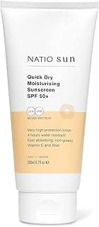 Natio Australia Quick Dry Moisturising Sunscreen SPF 50+ 200ml 200ml - Hydrating Daily Sun Protection UVA/UVB Broad Spec