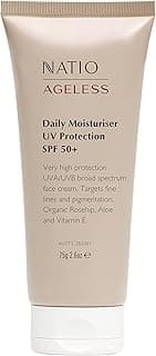 Natio Australia Ageless Daily Moisturiser UV Protection SPF 50+ 75g 75g - Facial SPF Cream for All Skin Types - UVA/UVB 