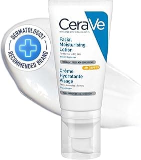CeraVe Facial Moisturising Lotion AM SPF15 52ml, UV Protection For Normal to Dry Skin, Daily Face Moisturiser with SPF, 