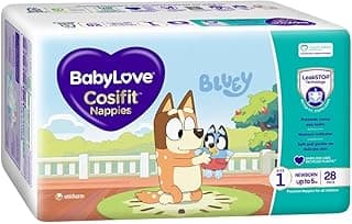 Babylove Cosifit Newborn Nappies, Size 1 (Up to 5kg) | Starter Pack (28 pieces)