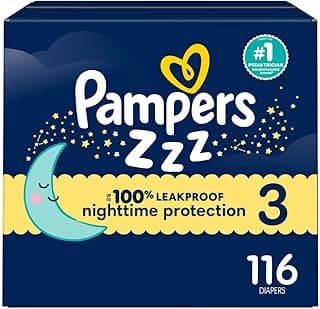 Pampers Diapers Size 3, 116 Count - Swaddlers Overnights Disposable Baby Diapers, Enormous Pack (Packaging May Vary)