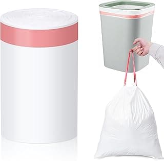MakMeFre 30L Drawstring Tall Kitchen Trash Bags,Clean Fresh Scent and Heavy Duty Garbage Bags(100 Count,50x60cm)