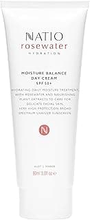 Natio Australia Rosewater Hydration Moisture Balance Day Cream SPF 50+ 90ml - Light & Non-Greasy Face Lotion with Sunscr