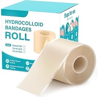 Hydrocolloid Roll for Wound Care, 5cm x 3.6m Sterile Self-Adhesive Dressing | Waterproof & Breathable Bandage to Protect