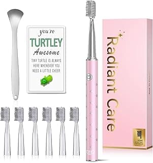 JTF Sonic Electric Toothbrush for Adults and Kids with Tongue Scraper, 2 Hours Fast Charge for 45 Days, 6 Brush Heads, 2