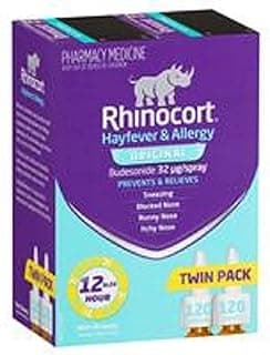 Rhinocort Hayfever and Allergy 32mcg Original Nasal Spray, 2 count, Pack of 2