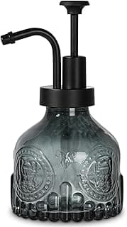 Black Soap Dispenser, Small Hand Soap Dispenser Bathroom, Glass Liquid Soap and Lotion Bottle with Pump, 7 fl oz Refilla