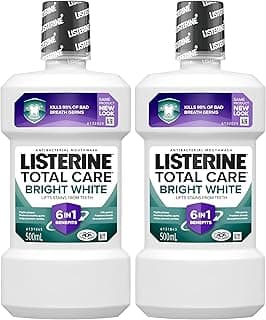 Listerine Total Care Bright White Mouthwash 500mL (Pack of 2)