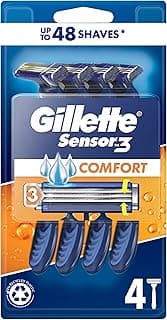 Gillette Sensor 3 Comfort 4 Disposable Razors, 4 count