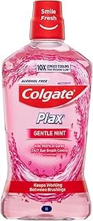 Colgate Plax Antibacterial Mouthwash 1L, Alcohol Free, Gentle Mint, Bad Breath Control