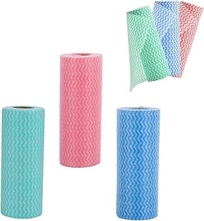 3Rolls Reusable Cleaning Wipes - Household & Kitchen Towels, Cloth, Dishcloth Rags, Washable Paper Towels (150 Pieces)