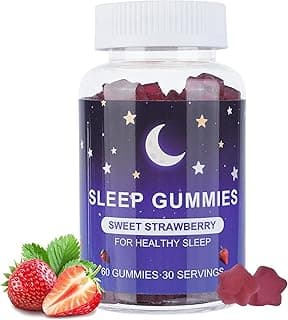Natural Sleep Aid Gummies for Adults-Strawberry Star Gummies, Fruity Flavor, Vegan, Travel-Friendly, Non-Habit Forming- 