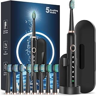 Sonic Electric Toothbrush for Adults - Rechargeable Electric toothbrush with 8 Brush Heads & Travel Case,Teeth Whitening