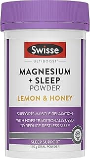 Swisse Ultiboost Magnesium + Sleep Powder - Formulated with a blend of Magnesium Glycinate & Citrate - 180G