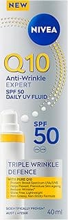 NIVEA Q10 Anti-Wrinkle Expert Daily UV Fluid SPF 50 40ml | Visibly Reduces Wrinkles | Prevents Premature Aging | Face Su