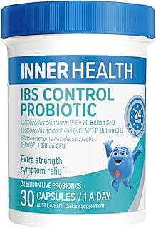 Inner Health IBS Control Probiotic - Extra Strength Symptom Relief From Pain, Gas & Bloating, Support Healthy Bowel Func