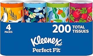 Kleenex Perfect Fit Facial Tissues, Car Tissues, 50 Tissues per Canister, 4 Count(Canisters)