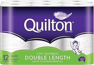 Quilton 3-Ply Double Length Toilet Tissue 12 Pack