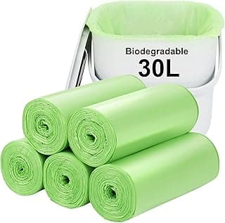 Biodegradable Trash bags 100PCS, Aievrgad 8Gallon/30L middle Garbage bags/For kitchen Bin. Bin Liner/Trash/rubbish Bags,