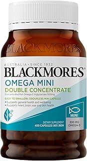 Blackmores Mini Omega Double Concentrate Fish Oil | help maintain heart, skin, eye and brain health | one-a-day | 400 Ca
