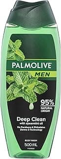 Palmolive Men Deep Clean Body Wash, 500mL, With Spearmint Oil, No Parabens or Phthalates